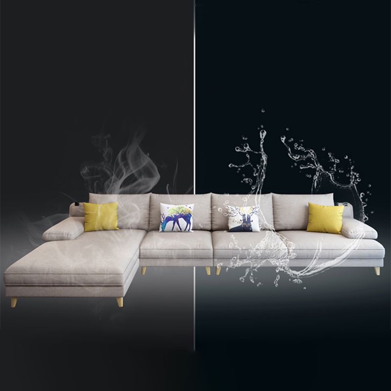 34.6"High Pillow Top Arm Sectional Contemporary Cushion Back for Living Room