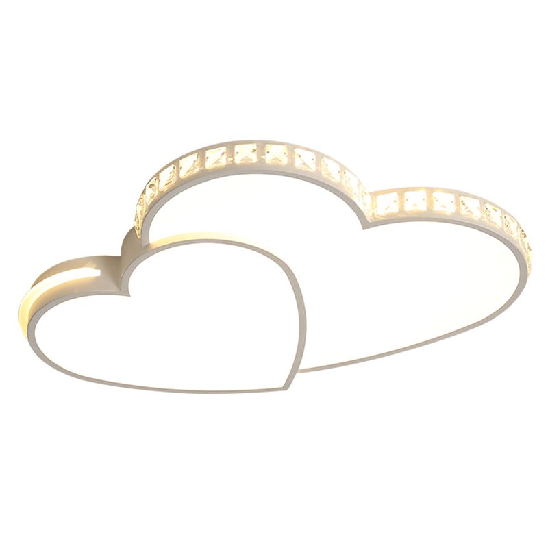 Heart Flush Light 1 Light Metal Modern Flush Mount Ceiling Light Fixtures for Bedroom