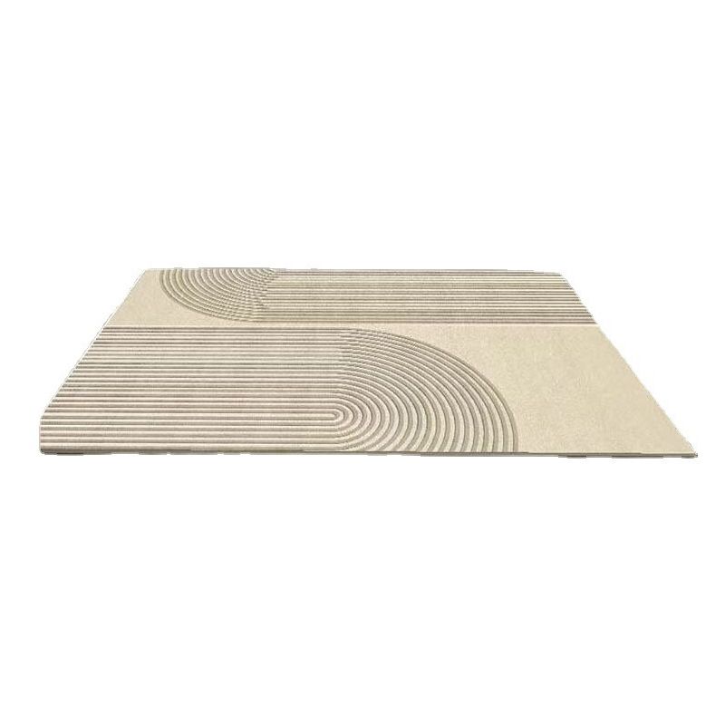 Brown Stripe Rug Polyester Simple Rug Stain Resistant Rug for Living Room