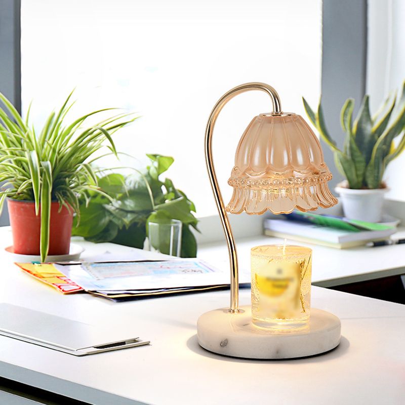 1 Light Bell Table Lighting Modern Style Glass Table Lighting for Bedroom