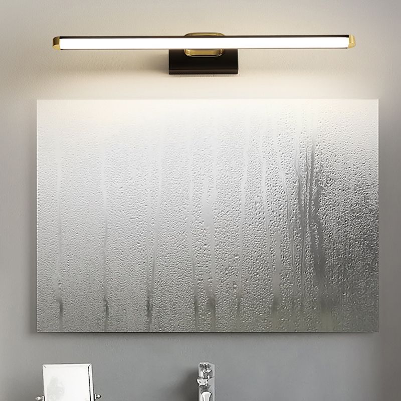 Minimalism Vanity Lighting Metal Wall Light Fixture in Black for Bathroom