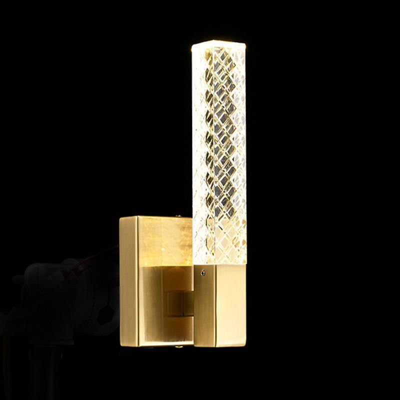 Linearer Schatten mehrlächer Wandleuchten Moderner Kristallwandmontageleuchte in Gold