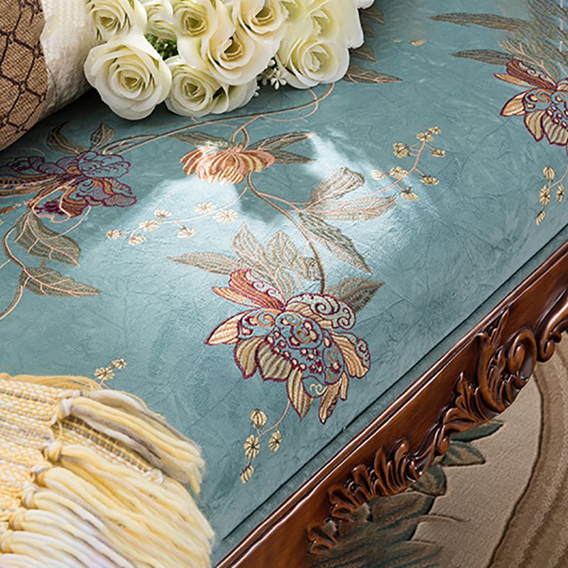 Traditional Cotton Blend Floor Chair with Rolled Arms Oversized Chaise Lounge
