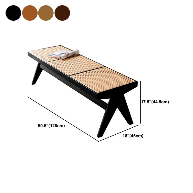 Rectangle 17.7" Wide Seating Bench Solid Wood Entryway Bench in Oak