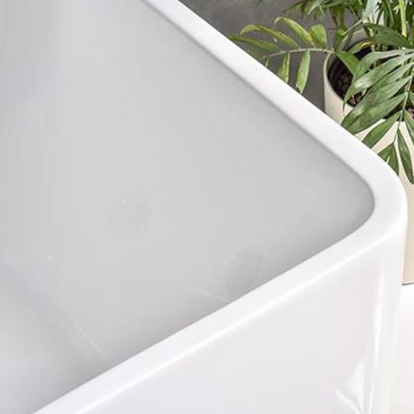 Modern Soaking Bathtub Acrylic Rectangular White Bathtub , 23.62-inch Tall