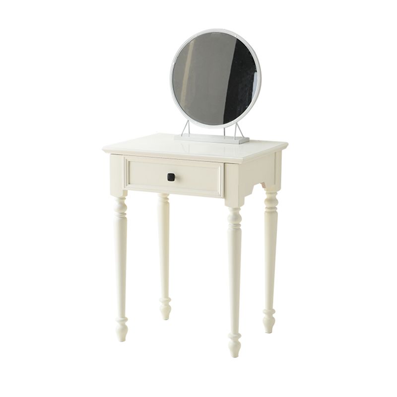 White Solid Wood Vanity Dressing Table Set Bedroom Make-up Vanity Table - 30.7" H
