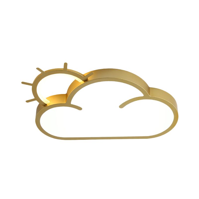 Acrylic Cloud Flush Mount Lamp Minimalist LED Gold Close to Ceiling Light for Bedroom