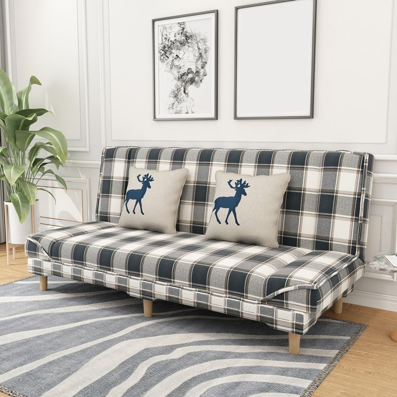 Contemporary Linen Armless Standard Sofa Bed Dual Purpose Sofa for Living Room
