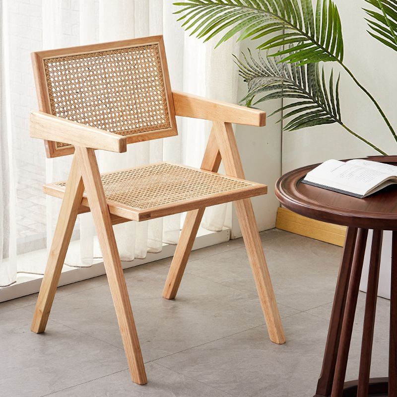 Wood 20" L x 20" W x 31.8" H Armless Solid Wood Frame Chair for Living Room