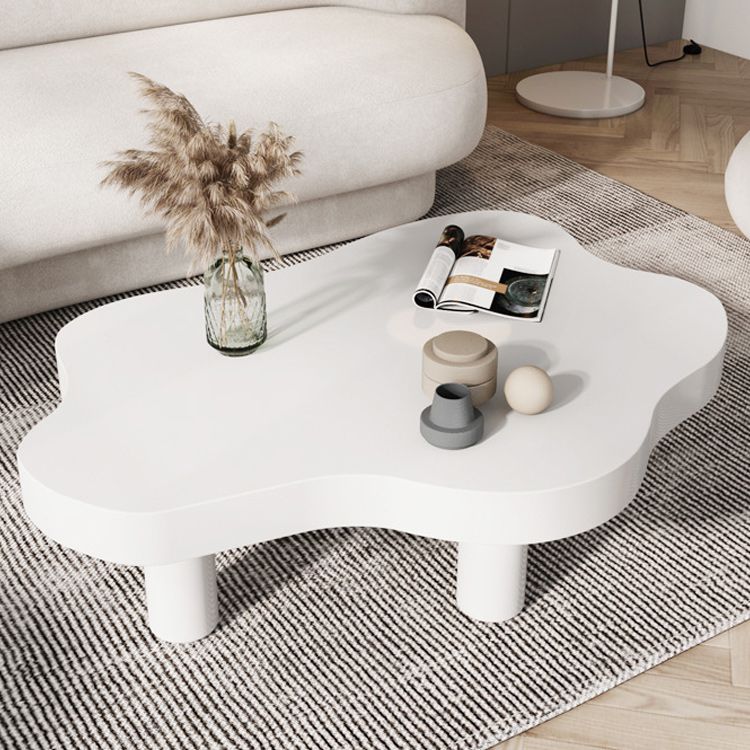 Free Form Solid Wood Coffee Table Set with 3 Legs Cocktail Table