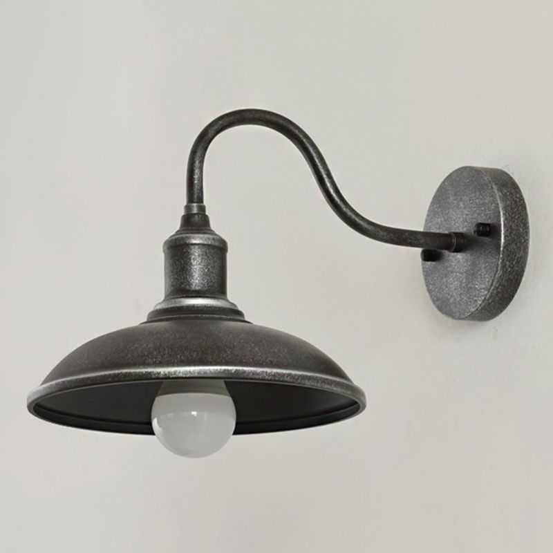 Industrial Outdoor Sconce Lighting Bran Shade Down Lighting Wall Mount Light