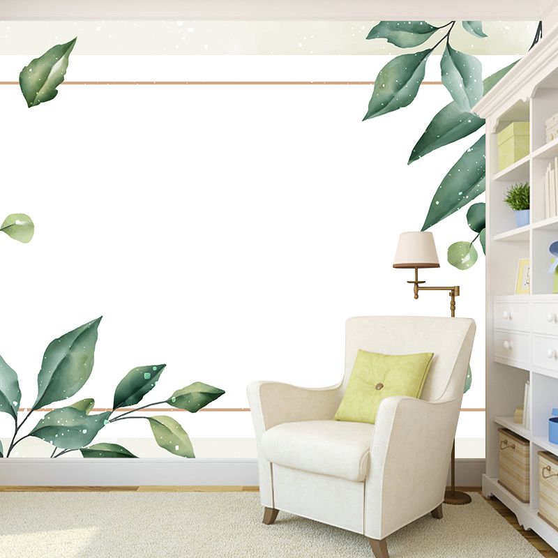 Modern Plant Wall Murals Stain Resistant Wall Art for Home,Waterproof and Antifouling