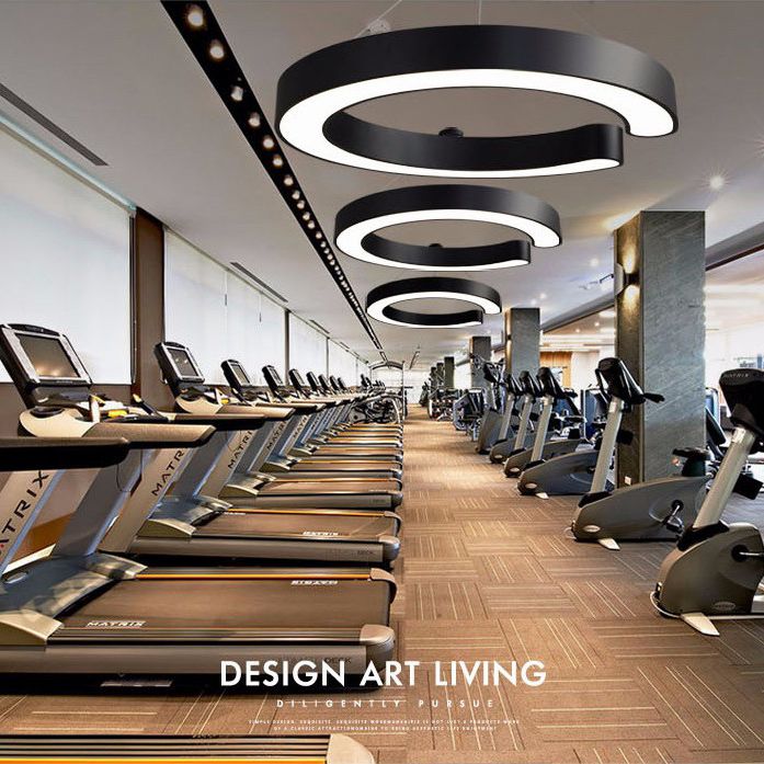 Minimalist C Shaped Hanging Lighting Acrylic Office LED Commercial Pendant Light Fixture