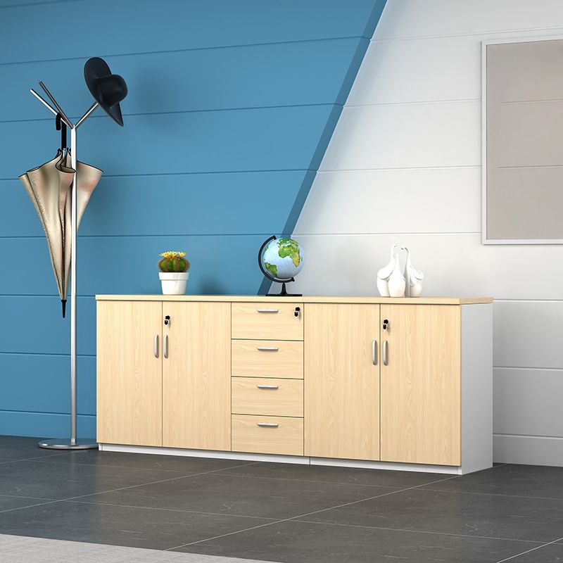Wood Filing Cabinet Contemporary Cabinet with Storage for Home or Office