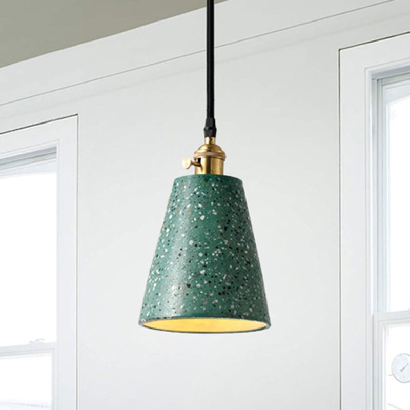 Cone Pendant Lighting in Nordic Style Cement 1 Light Black/Grey/White Hanging Light