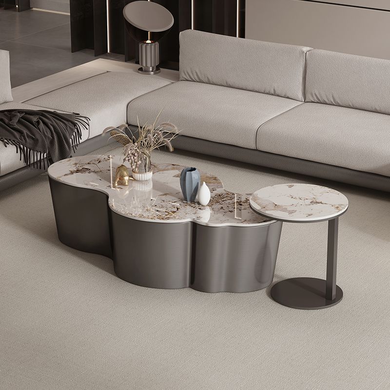 Slate Geometric Coffee Table Modern Abstract Coffee Cocktail Table