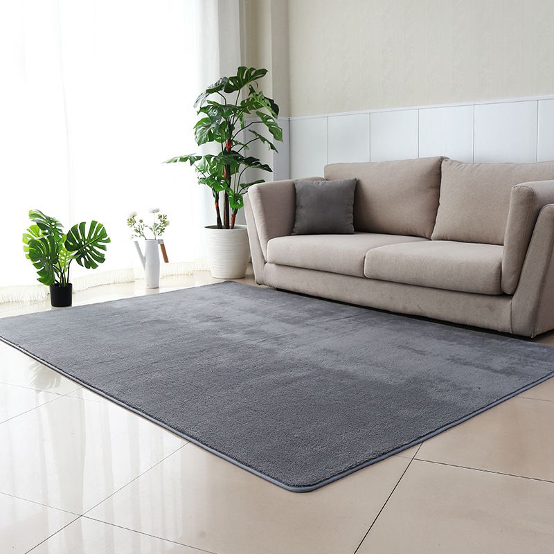 Modern Solid Color Carpet Washable Area Rug Polyster Anti-Slip Area Carpet for Living Room