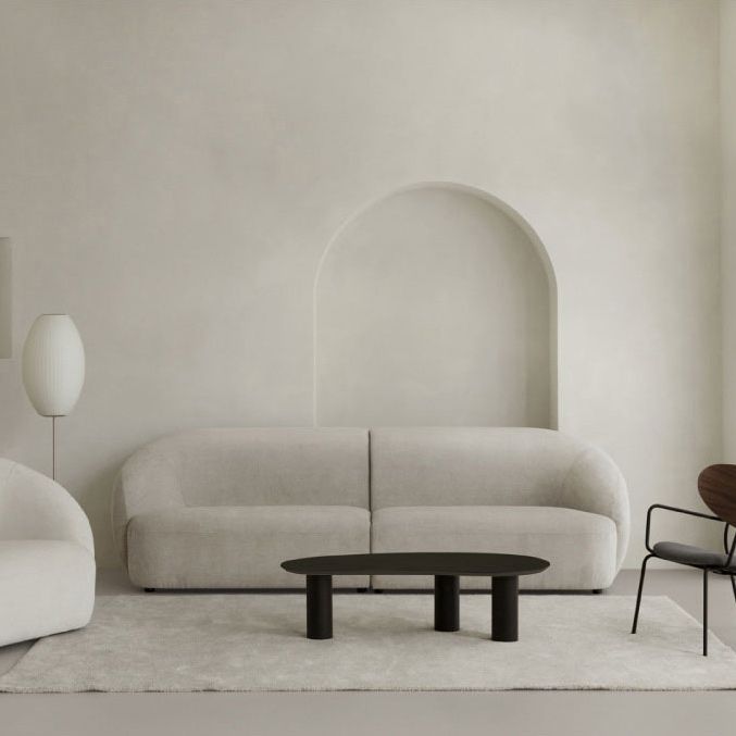 3 Legs Wooden Coffee Table Cloud Shaped Cocktail Table - 13" H