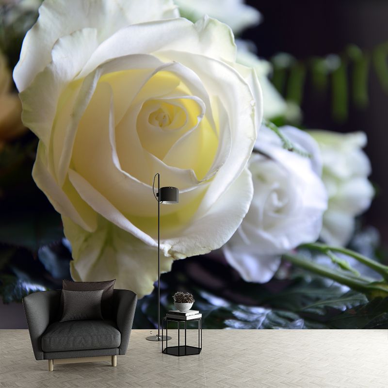 Flower Mural Living Room Decoration Full Size Wall Covering, Moisture Resistant