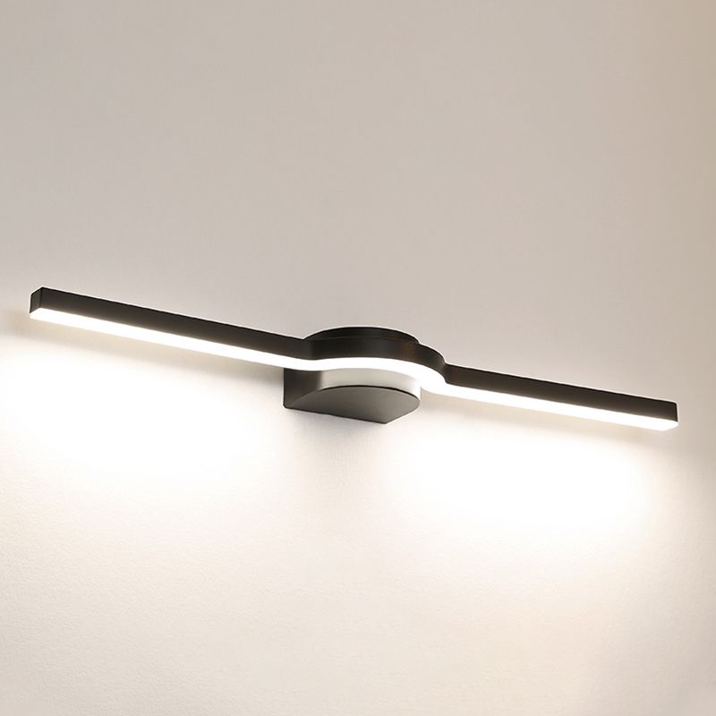 Luz de espejo de tocador LED lineal Luz de pared de baño de metal simple y elegante