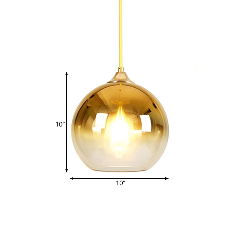 8 "/10"/12 "W Globe Anhänger Beleuchtung Nordisches Glas 1 Leichtes Splitter/Gold/Roségold Hanges Licht
