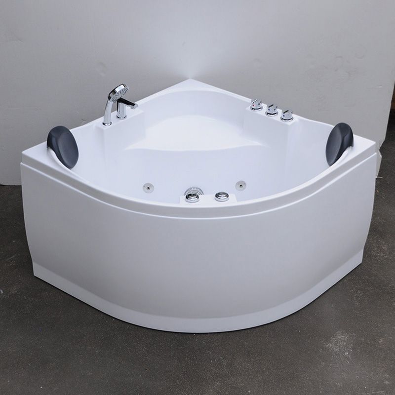 Bathroom Small Tub Modern Acrylic Corner Soaking Bathtub with Drain