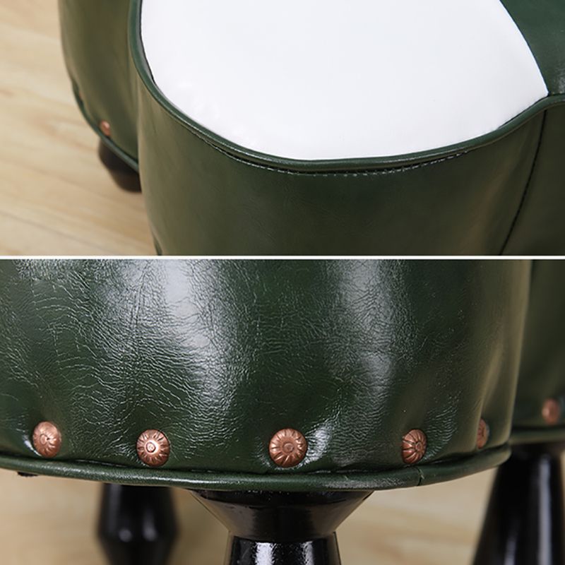 Leather Ottoman Clover Shape Color Panel Tufted Water Resistant Nailhead Trim Ottoman