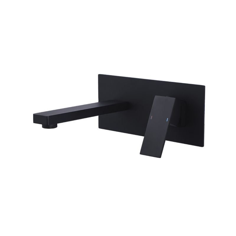 Contemporary Wall Mounted Bathroom Faucet Lever Handles Solid Brass Cubic Faucet
