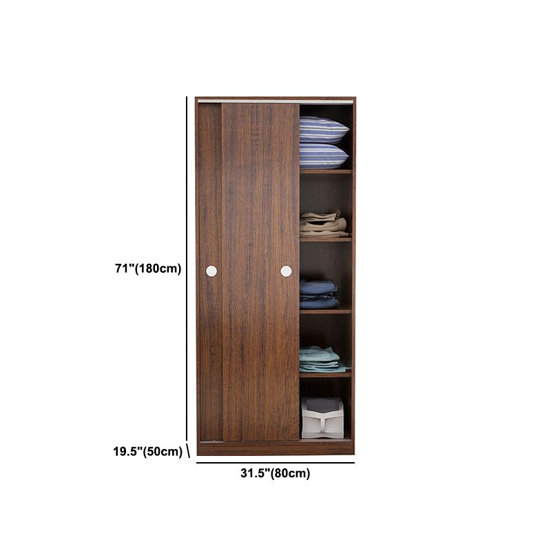 Two Doors Wardrobe Armoire Modern Engineered Wood Wardrobe Closet