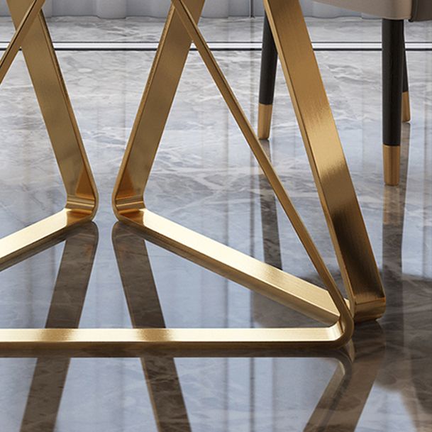 Round Dining Table Set 1/4/5/7/9 Pcs Marble Dining Table with Upholstered Chairs