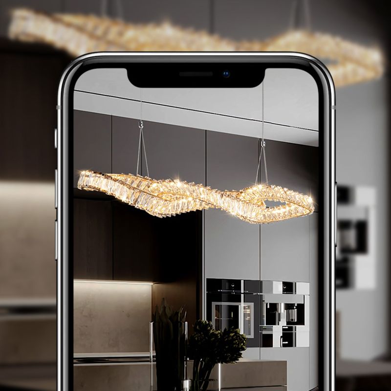 Modern Dining Chandelier Pendant Kitchen Dining Room Crystal Hanging Lamp Fixture