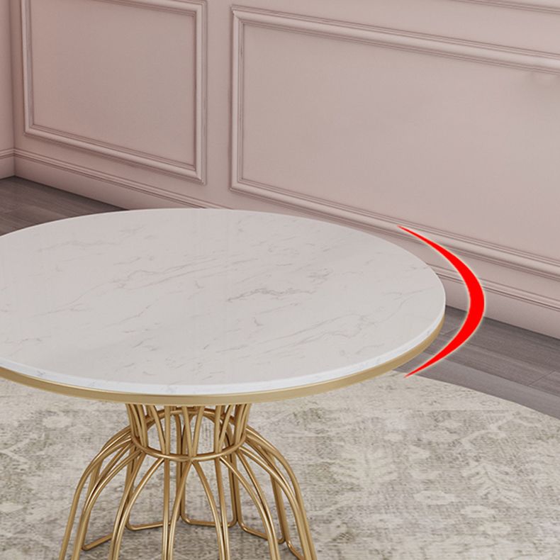 Glam 1/4/5 Pieces Round Dining Set Sintered Stone Dining Table Set for Home Use