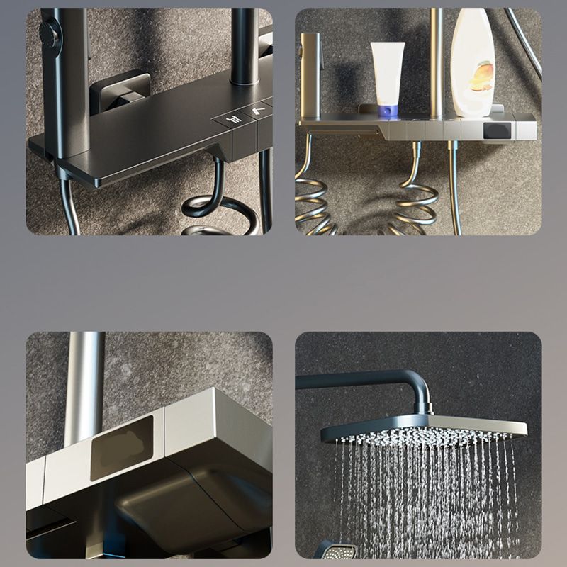 Modern Shower System Slide Bar Adjustable Shower Head Wall Mounted Shower Set