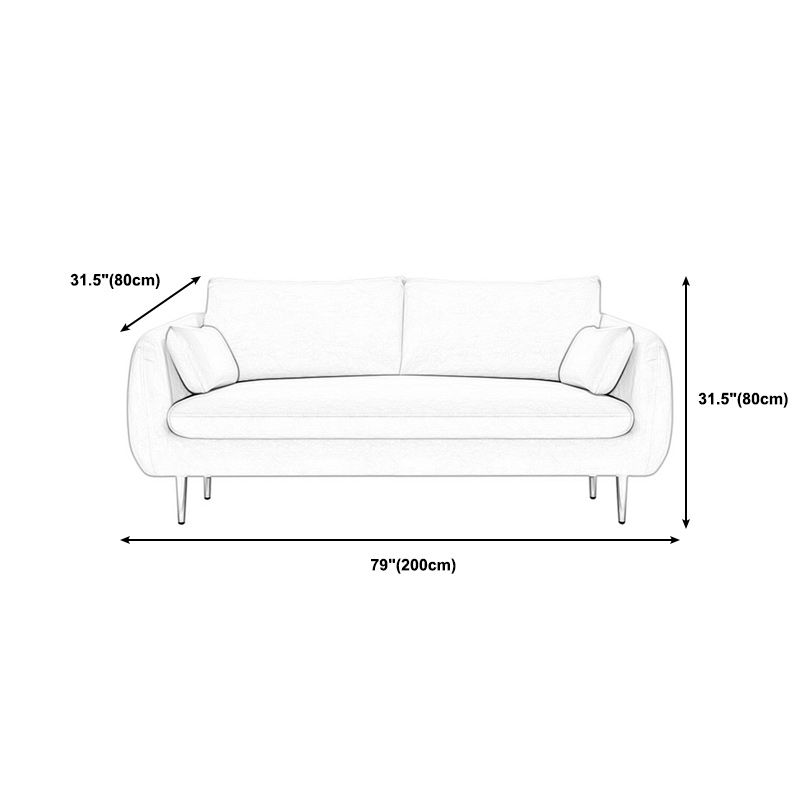 31.5"H Polyester Blend Tuxedo Arm Loose Back Sofa For Living Room