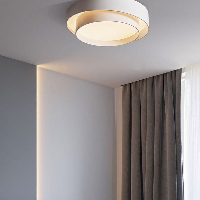 Ronde inbouwplafondlamp van wit metaal, LED-inbouwverlichting in Scandinavische stijl voor slaapkamer