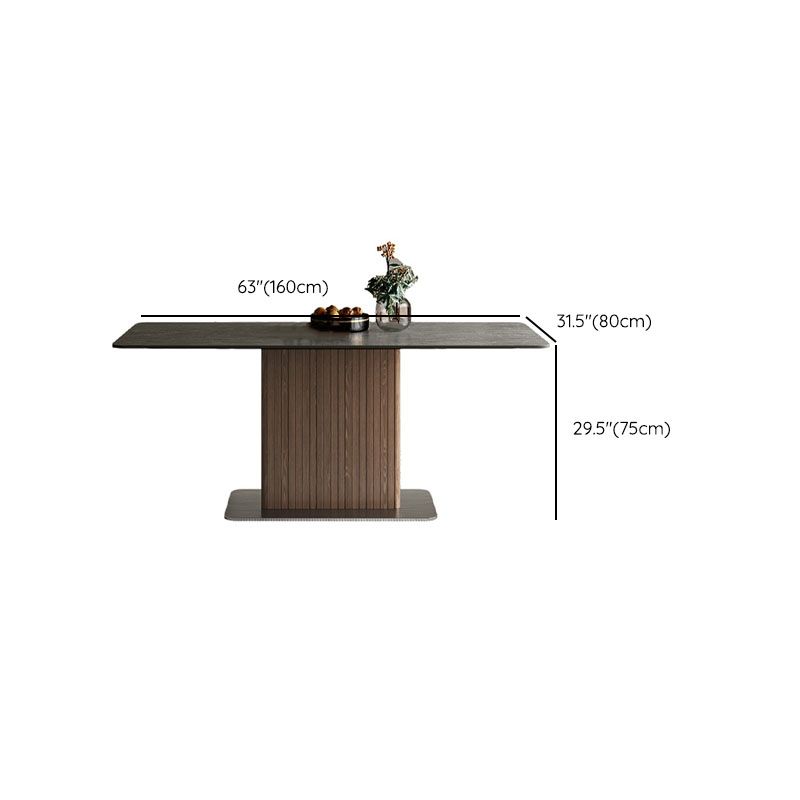 Industrial Kitchen Dinner Table Rectangle Pedestal Dining Table