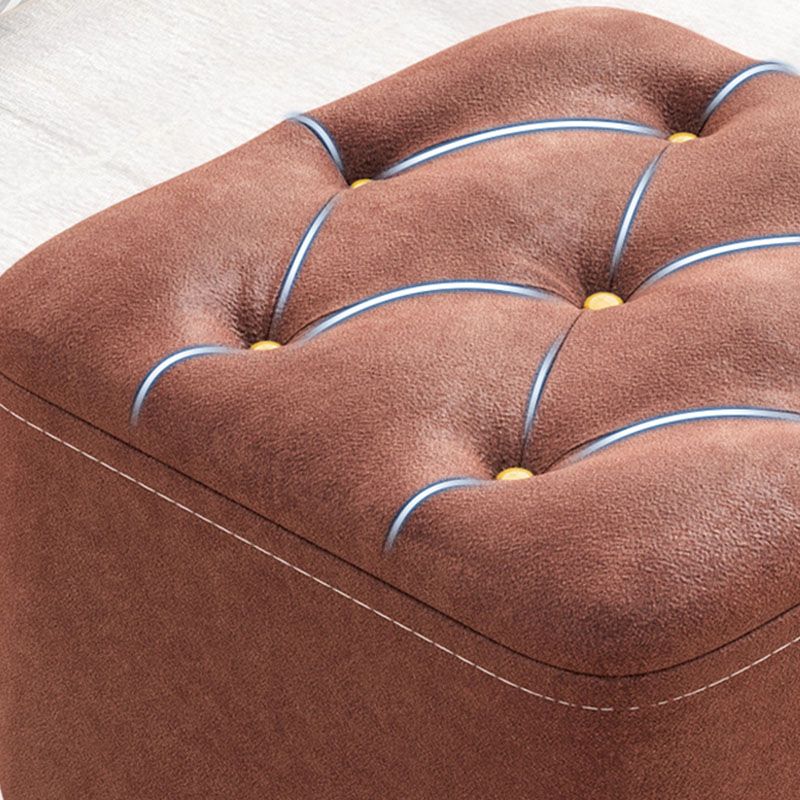 Solid Color Leather Standard Stool Modern Simple Square Upholstered Stool