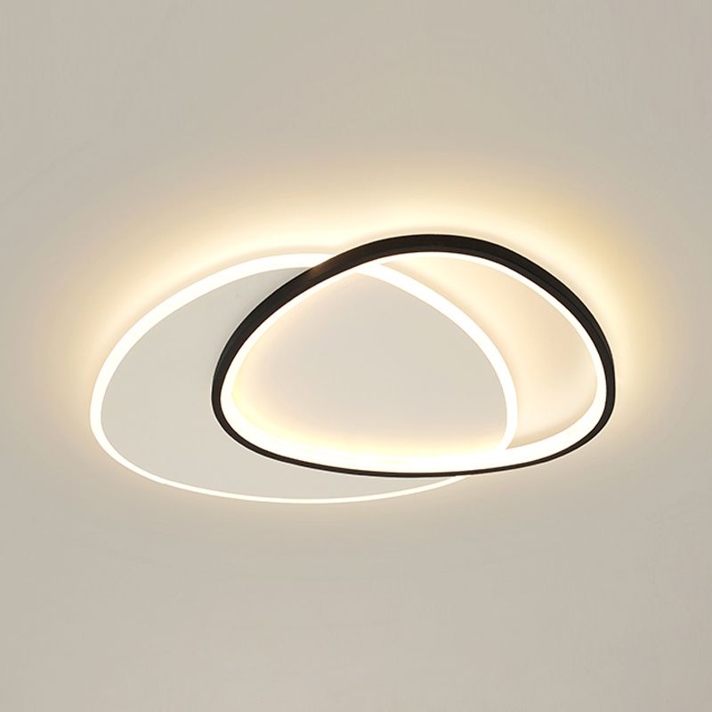 Triángulos modernos iluminación de techo de techo de metal led dormitorio de techo en negro