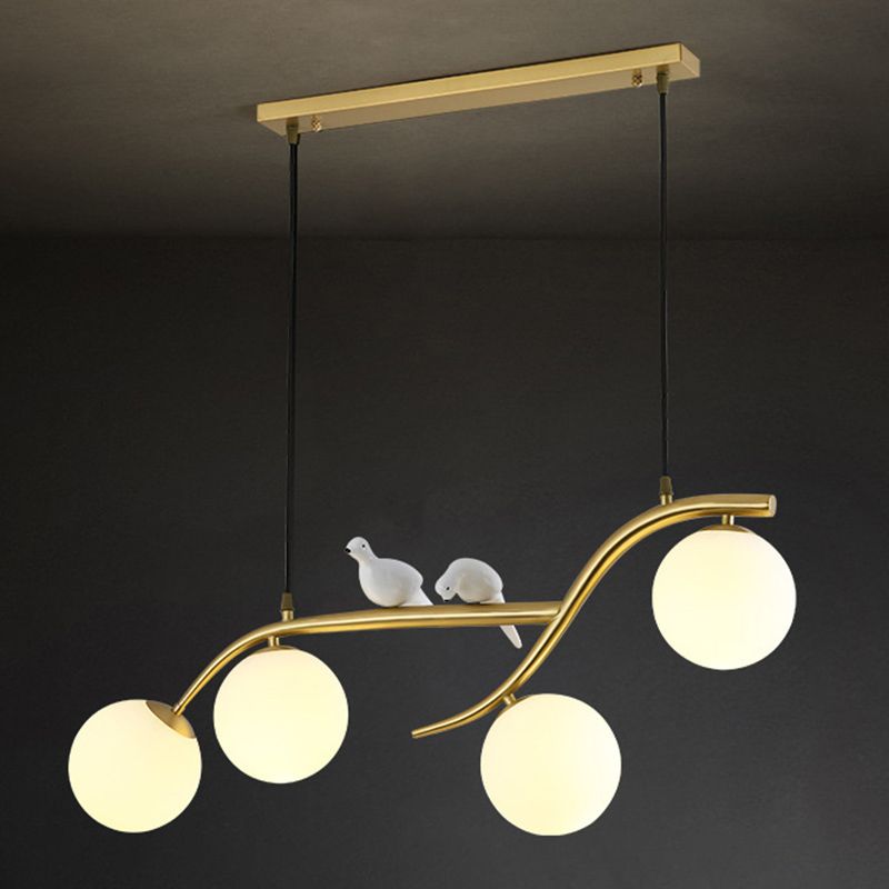 Modern Style Ball Shape Island Pendants 4-Lights Pendant Lights for Living Room