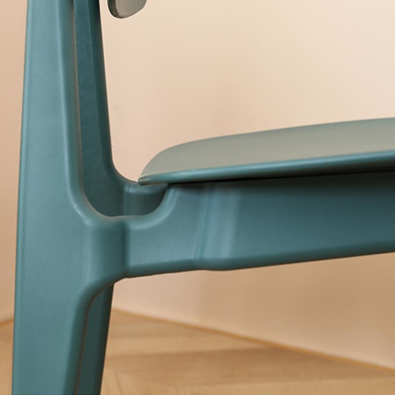Contemporary Plastic Dining Chair Open Back Dining Side Furniture in Matte Finish for Home