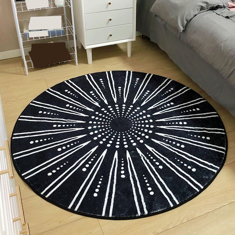 Indoor Rug Beige Polyester Area Rug Stain Resistant Rug for Bedroom