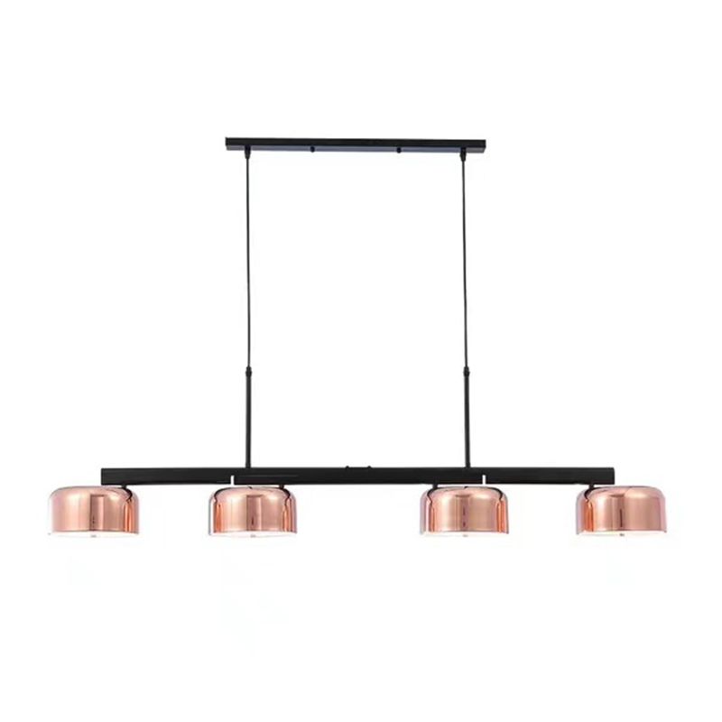 Drum Metal Island Lighting Fixture Luz de colgante de isla negra de estilo moderno para comedor