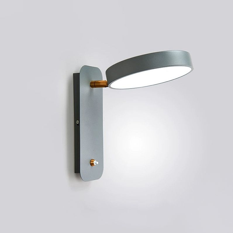 Modern Creative LED Wall Lamp Lacquered Iron Circular Macaron Wall Sconce with Acrylic Shade