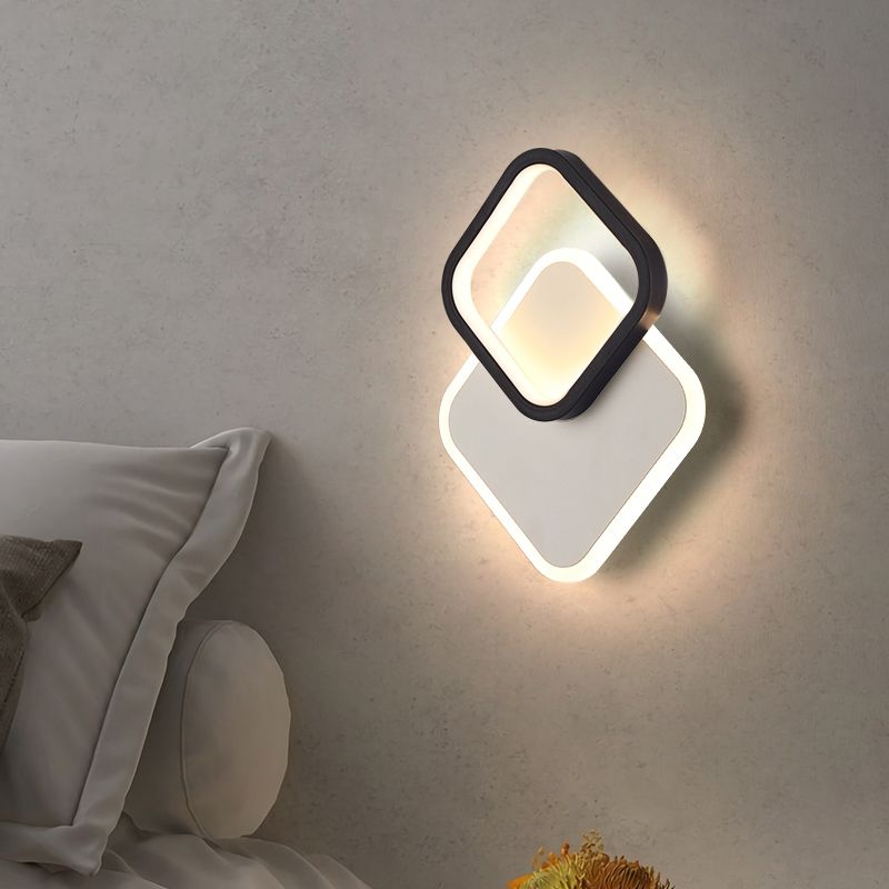 Luce murale a forma geometrica minimalista Luce a LED SCONCE LED in bianco nero in bianco