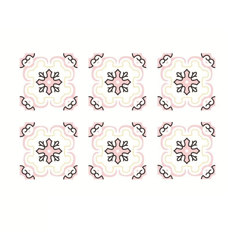 Rural Seamless Floral Print Wallpapers for Kitchen 5.2-sq ft Wall Art in Pink-Yellow, Removable