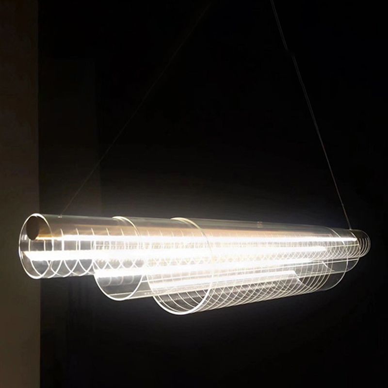 Single Modernism Golden Ceiling Light Acrylic LED Kitchen Island Lighting for Dining Room