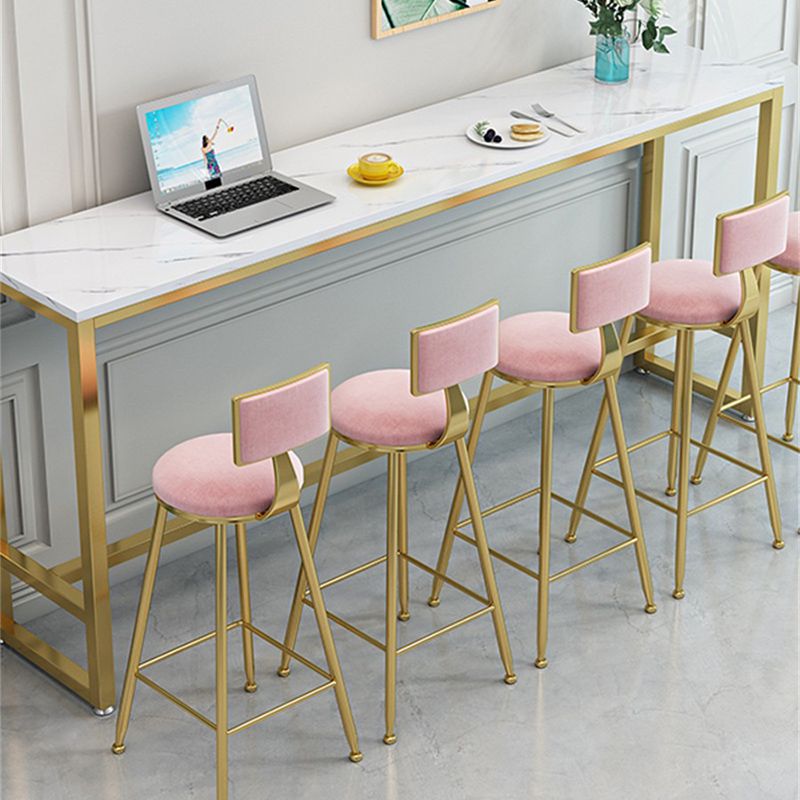 Indoor Glam Bar Dining Table Rectangle Bar Stool Table with Footrest