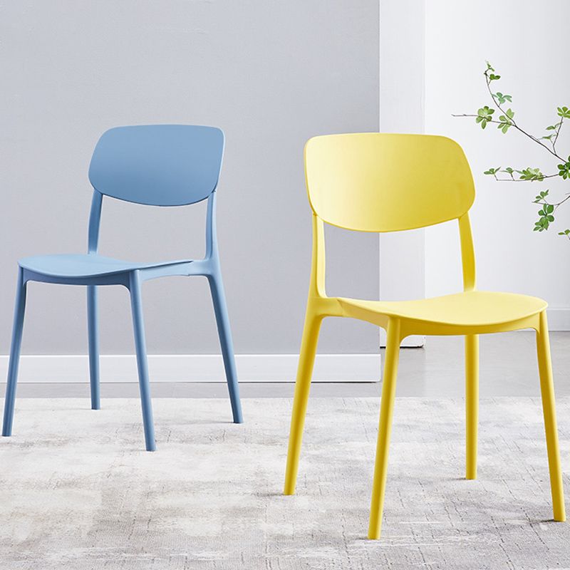Stackable Plastic Dining Chairs Scandinavian Open Back Dining Side Chair