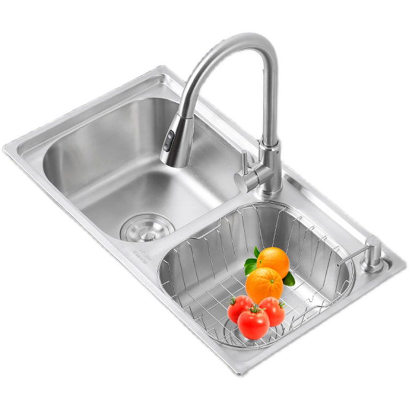 Dirt Resistant Kitchen Double Sink Stainless Steel Drop-In Kitchen Sink