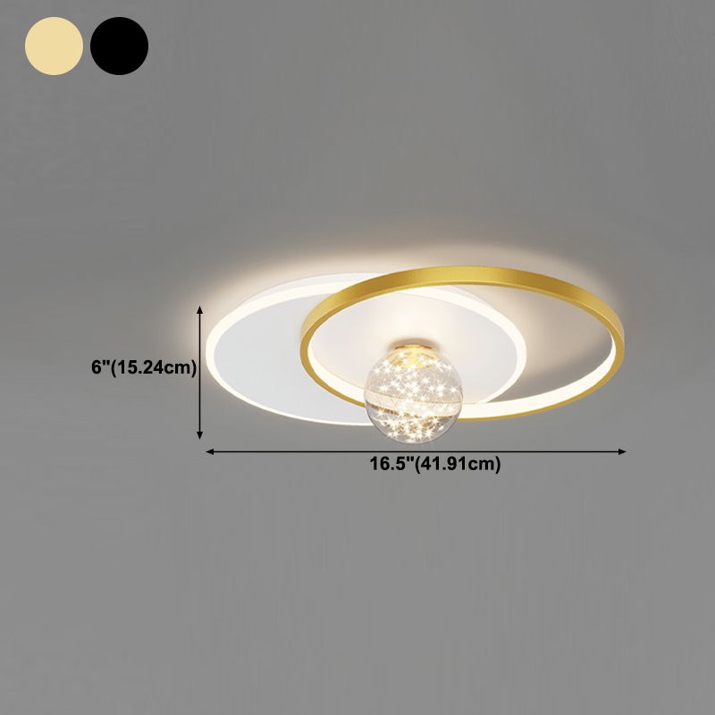 Modern Geometric Ceiling Lighting Metal LED Bedroom Ceiling Flush Mount